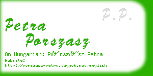 petra porszasz business card